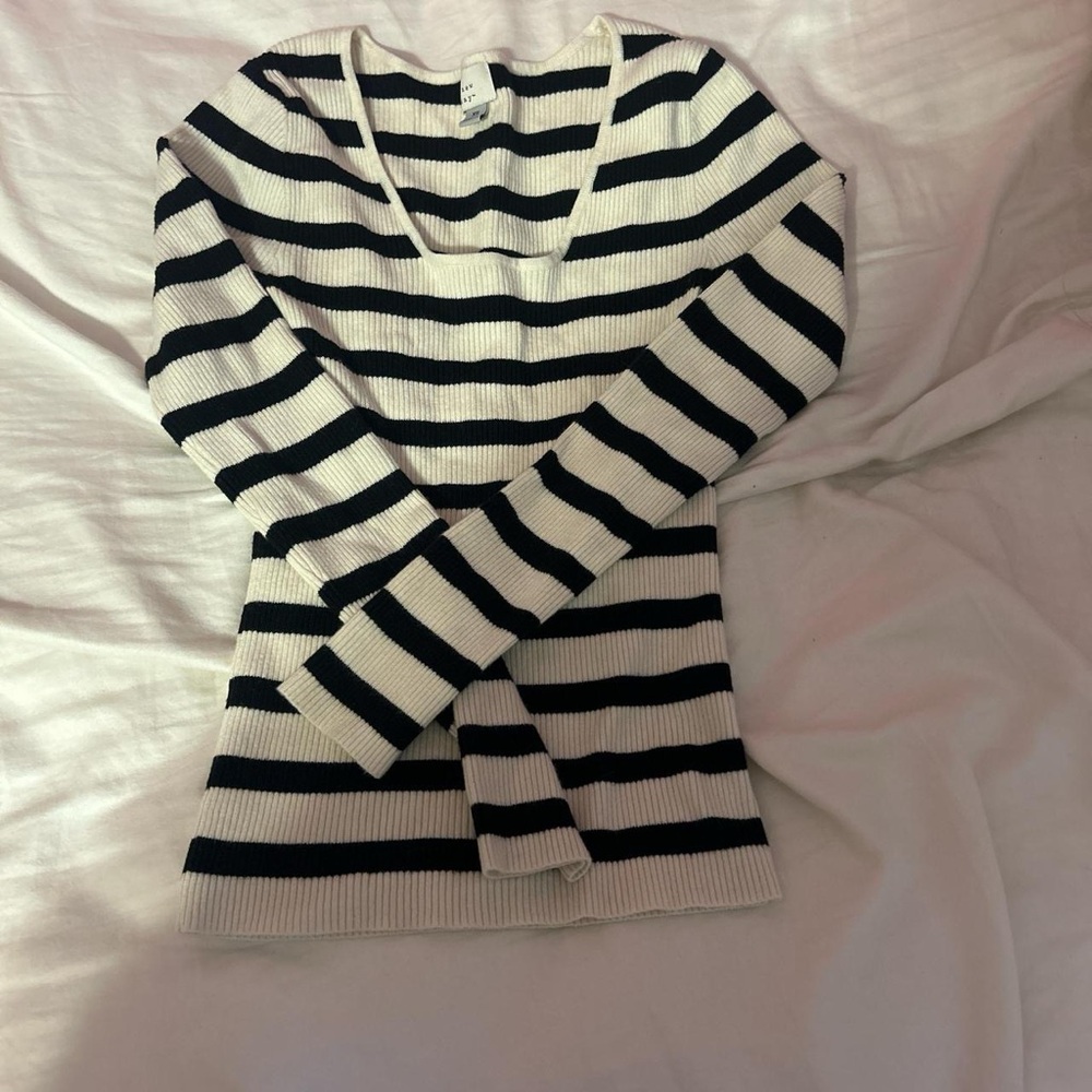 Target Black and White Striped Long Sleeve Top